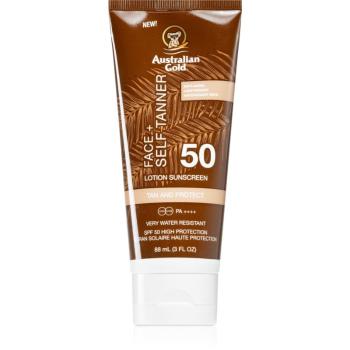 Australian Gold Face + Self Tanner samoopalovací krém na obličej SPF 50 88 ml