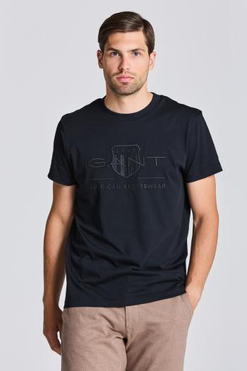 TRIČKO GANT REG TONAL SHIELD SS T-SHIRT BLACK