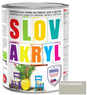 SLOVAKRYL - Univerzálna vodou riediteľná farba 0,75 kg 0110 - svetlošedá