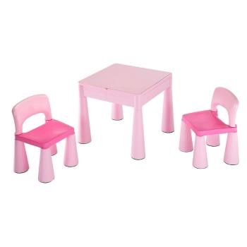 Set măsuță și scaune pentru copii New Baby 3 buc., roz, roz