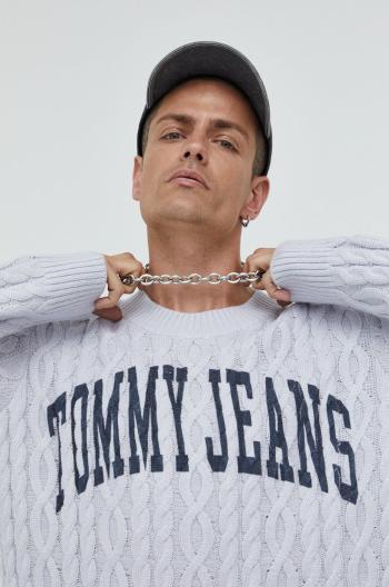 Svetr Tommy Jeans pánský, šedá barva,