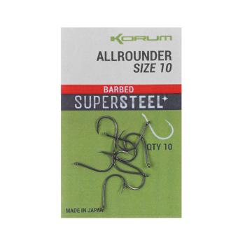 Korum Háčky Supersteel Allrounder Hooks Barbed 10ks - vel. 4