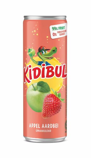 Kidibul Dětský šumivý nápoj 99% Jablko a jahoda 250 ml