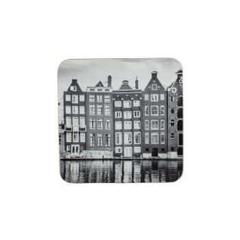 6ks pevné korkové podtácky s motivem Amsterdam - 10*10*0,4cm SCOZA