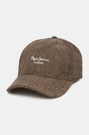 Kšiltovka Pepe Jeans WEST CAP hnědá barva, vzorovaná, PL040362