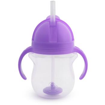 Munchkin Click Lock™ Tip & Sip hrnek s brčkem se závažím Purple 6 m+ 207 ml