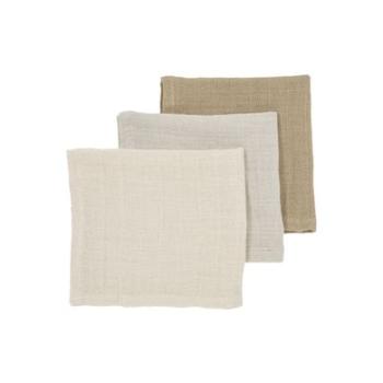 Meyco sand Odříhávače Musslin 3-pack soft /greige/taupe 30 x 30 cm