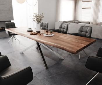 Jídelní stůl Edge 300x100 XL akácie hnědá křížová podnož