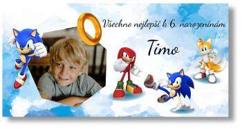 Personal Narozeninový banner s fotografií - Sonic Rozměr banner: 130 x 260 cm