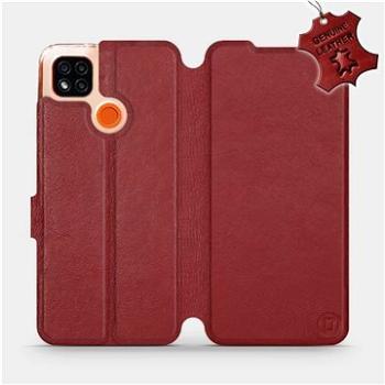 Flipové pouzdro na mobil Xiaomi Redmi 9C - Tmavě červené - kožené -   Dark Red Leather (5903516335572)