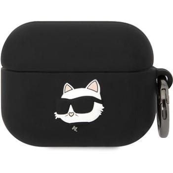 Karl Lagerfeld 3D Logo NFT Choupette Head Silikonové Pouzdro pro Airpods Pro Black (KLAPRUNCHK)