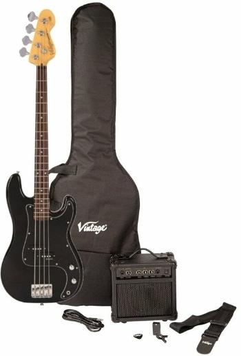 Vintage V40 Coaster Pack Gloss Black Elektrická baskytara