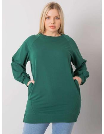 Dámská halenka hladká plus size TOLEDO tmavě zelená 