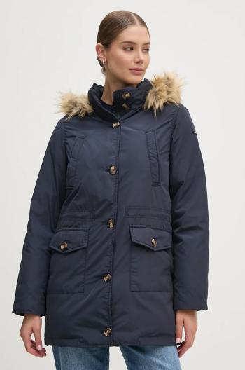 Péřová bunda Pepe Jeans CLEMENTINE dámská, tmavomodrá barva, zimní, PL402435