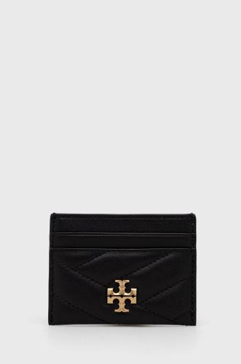 Kožené pouzdro na karty Tory Burch Kira Chevron černá barva, 90345.001