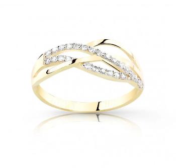 Cutie Jewellery Půvabný prsten ze žlutého zlata se zirkony Z8036-10-X-1 65 mm