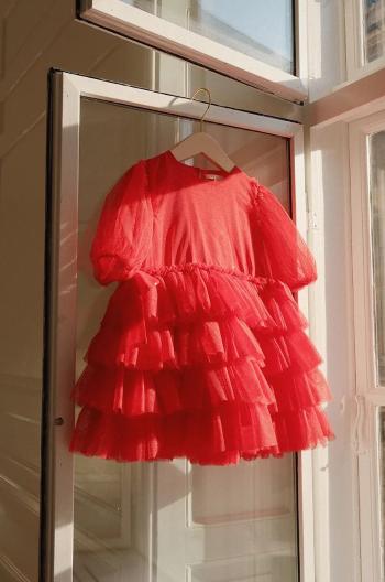 Dívčí šaty Konges Sløjd FAY DRESS GRS červená barva, mini, KS101971