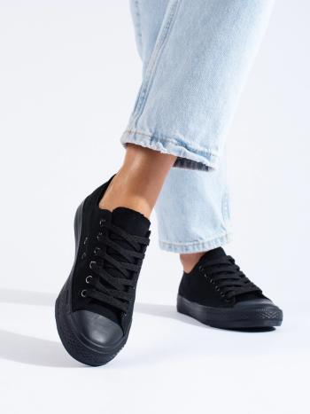 Adidași trendy pentru femei negre fără toc