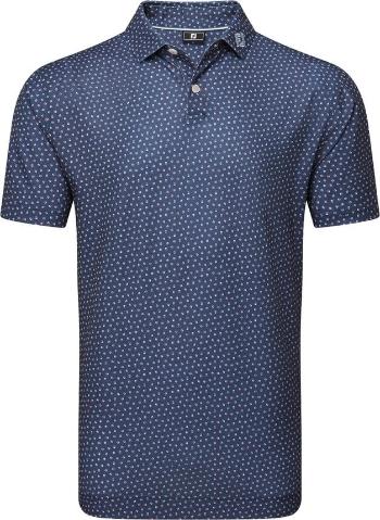 Footjoy Bounce Print Pique Mens Dark Denim 2XL Polo košile