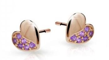 Cutie Jewellery Dětské náušnice z růžového zlata C2160-30-X-4 fialová
