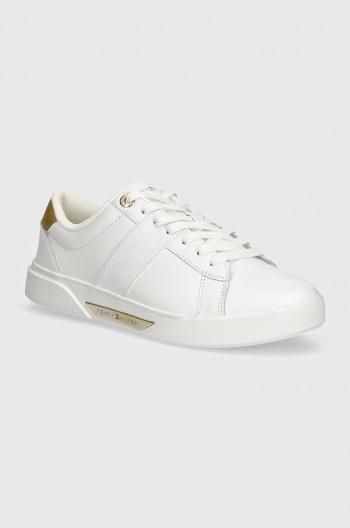 Kožené sneakers boty Tommy Hilfiger CHIC PANEL COURT SNEAKER bílá barva, FW0FW07998