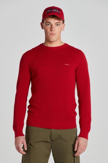 SVETR GANT COTTON PIQUE C-NECK RUBY RED