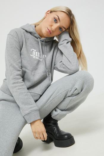 Mikina Juicy Couture dámská, šedá barva, s kapucí, melanžová