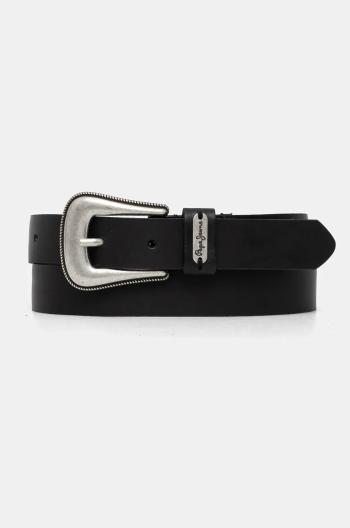 Kožený pásek Pepe Jeans MILDRED BELT dámský, černá barva, PL020852