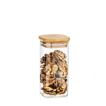 Recipient de sticlă 4Home pentru alimente cu   capac Bamboo, 300 ml, 300 ml