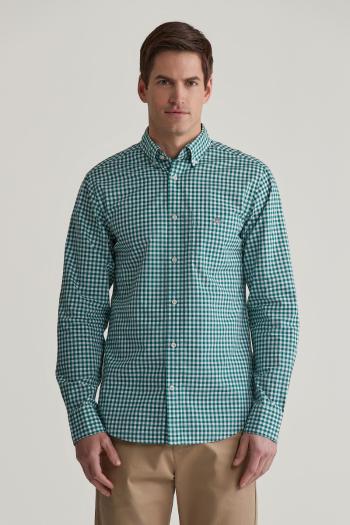 KOŠILE GANT REG POPLIN GINGHAM SHIRT DEEP FOREST GREEN