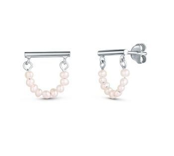 JwL Luxury Pearls Minimalistické stříbrné náušnice s pravými perlami JL0830