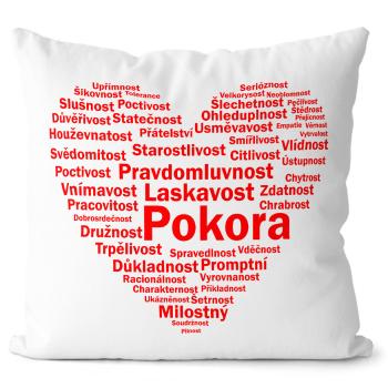 Polštář Srdce z vlastností (Velikost: 55 x 55 cm)