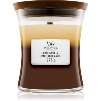 Woodwick Trilogy Café Sweets illatgyertya fa kanóccal 275 g