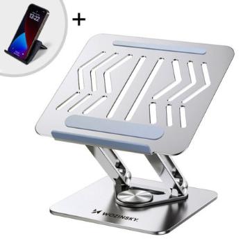 MG Laptop Stand V2 stojan na notebook + stojan na mobil, strieborný (WRS-CPY84SS)