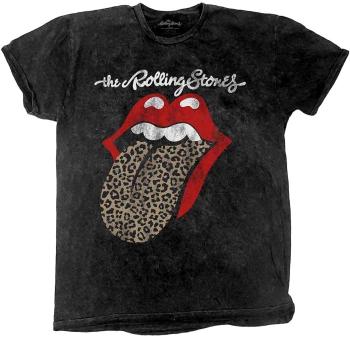 The Rolling Stones Tričko Leopard Tongue Unisex Black L