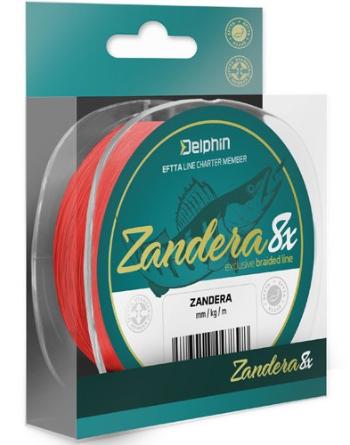 Delphin přívlačová šňůra zandera 8 fluo červená - průměr 0,10 mm nosnost 6,9 kg návin 150 m