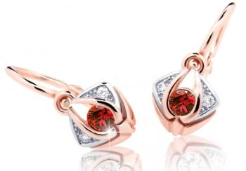 Cutie Jewellery Krásné dětské náušnice z růžového zlata C2217-10-X-4 červená