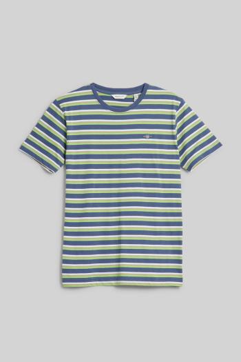 TRIČKO GANT STRIPED SHIELD T-SHIRT WASHED BLUE