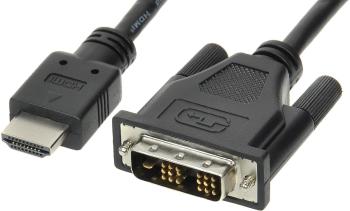Videokábel ROLINE  DVI-HDMI  Átalakító kábel, árnyékolt, 2m