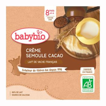 Babybio Mléčný krém Kakao a krupička kapsičky 4x85 g