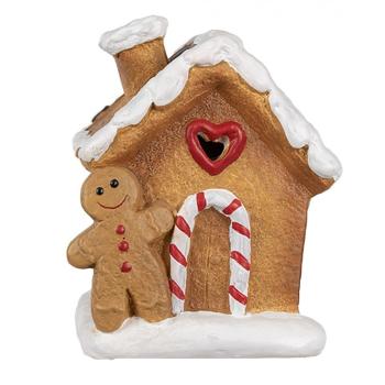 Keramická perníková chaloupka s perníčkem Gingerbread House - 11*7*16 cm 6CE1772