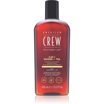 American Crew 3 in 1 Ginger + Tea șampon, balsam și gel de duș 3 în 1 pentru barbati 450 ml