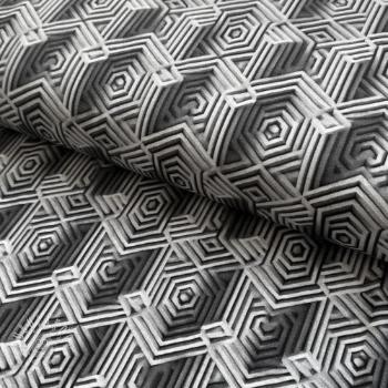 Úplet VISCOSE Structure grey digital print