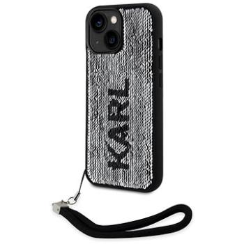 Karl Lagerfeld Sequins Reversible Zadní Kryt pro iPhone 14 Black/Silver (KLHCP14SPSQRKS)