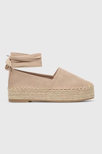 Espadrilky Answear Lab béžová barva, na platformě