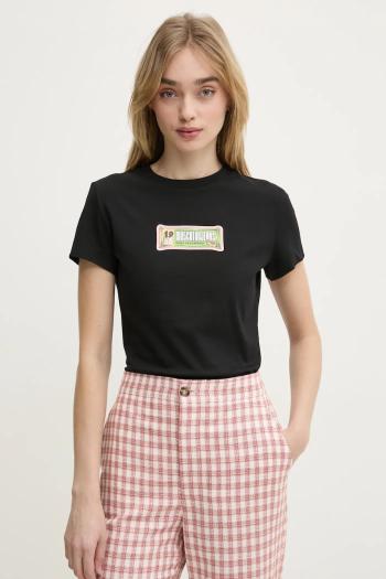 Bavlnené tričko Moschino Jeans dámske, čierna farba, 0703 3229