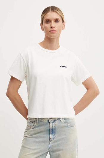 Bavlněné tričko A.P.C. t-shirt boxy petit vpc bílá barva, COHBQ.F26390