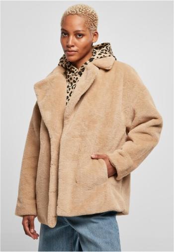 Urban Classics Ladies Lapel Teddy Jacket unionbeige - XS