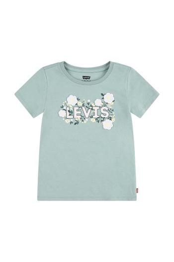 Dětské bavlněné tričko Levi's WILDFLOWERS BATWING TEE tyrkysová barva, 3EL036