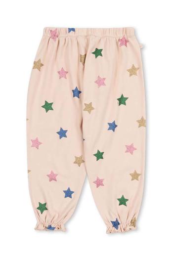 Dětské bavlněné tepláky Konges Sløjd MALLI GLITTER PANTS GOTS béžová barva, KS101595